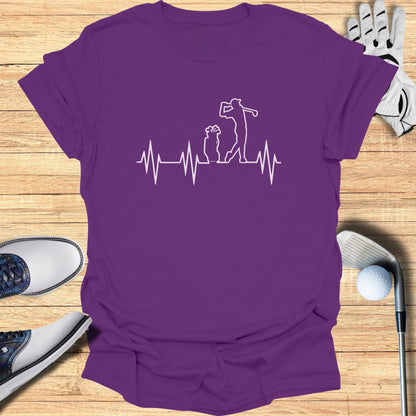 Heartbeat Golfer T-shirt Fun Unique Purple Top