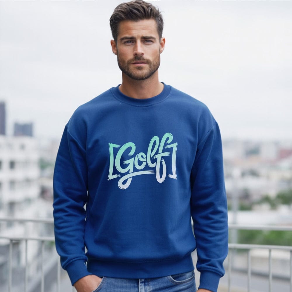 Golf Sweatshirt in Blue with Stylish Graphic Design