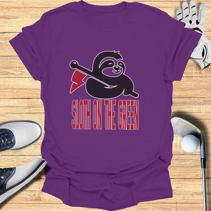 Sloth On The Green Golf Humor Tee Shirt