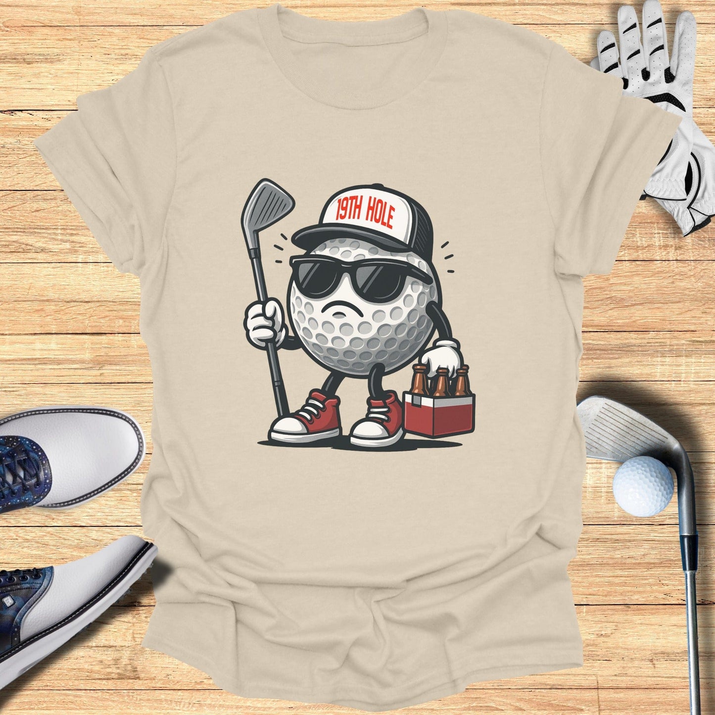 Quirky Golf Themed T-Shirt Featuring Cool Golf Ball