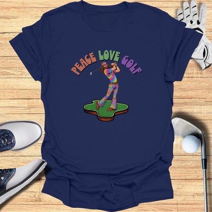 Peace Love Golf Colorful Graphic Tee Shirt
