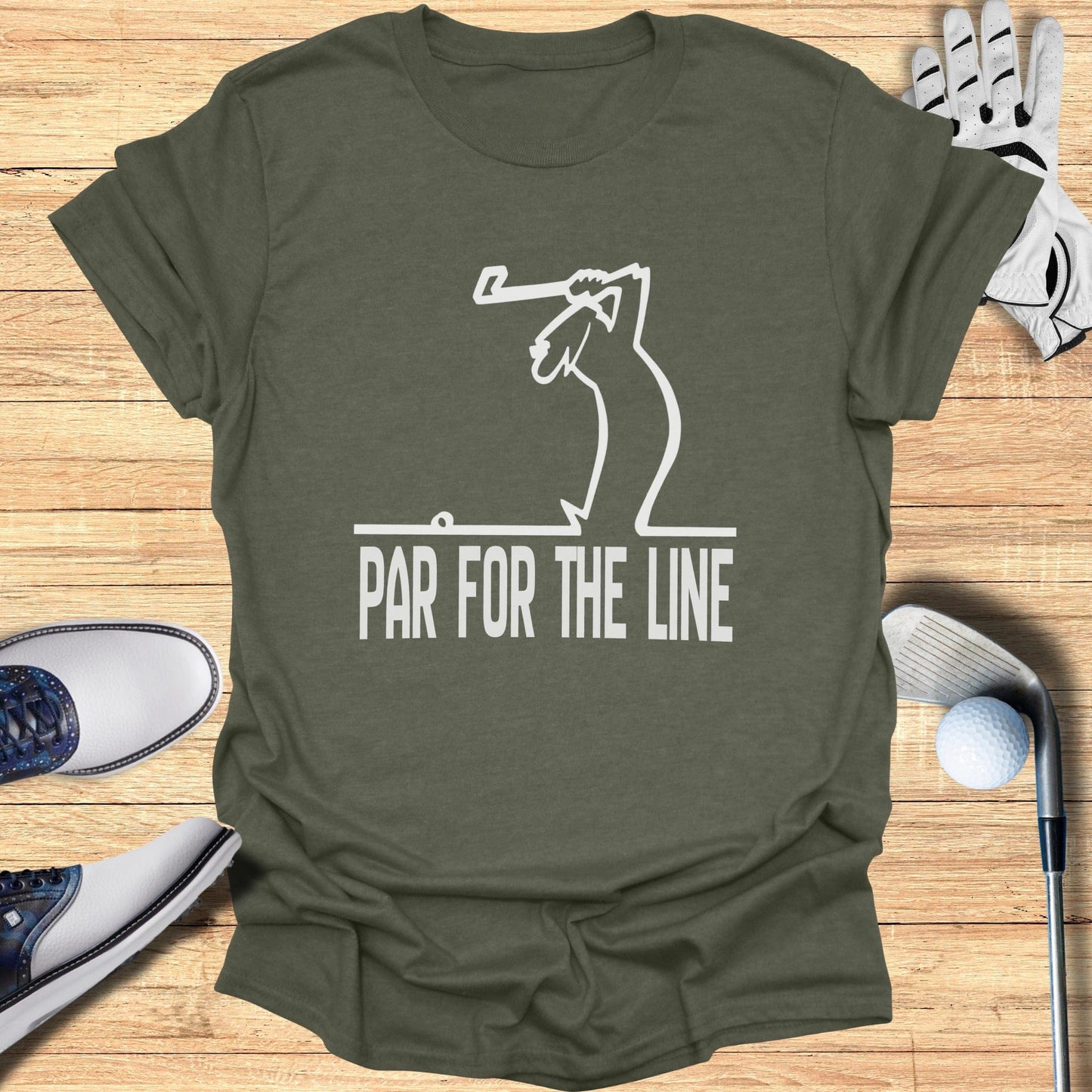Par For The Line Golf Themed Graphic T-Shirt
