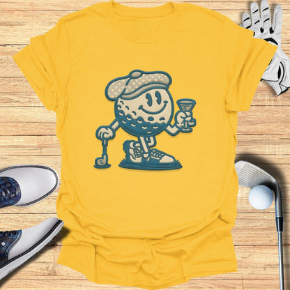 Golf Character with Drink T-Shirt Golfing Theme Shirt