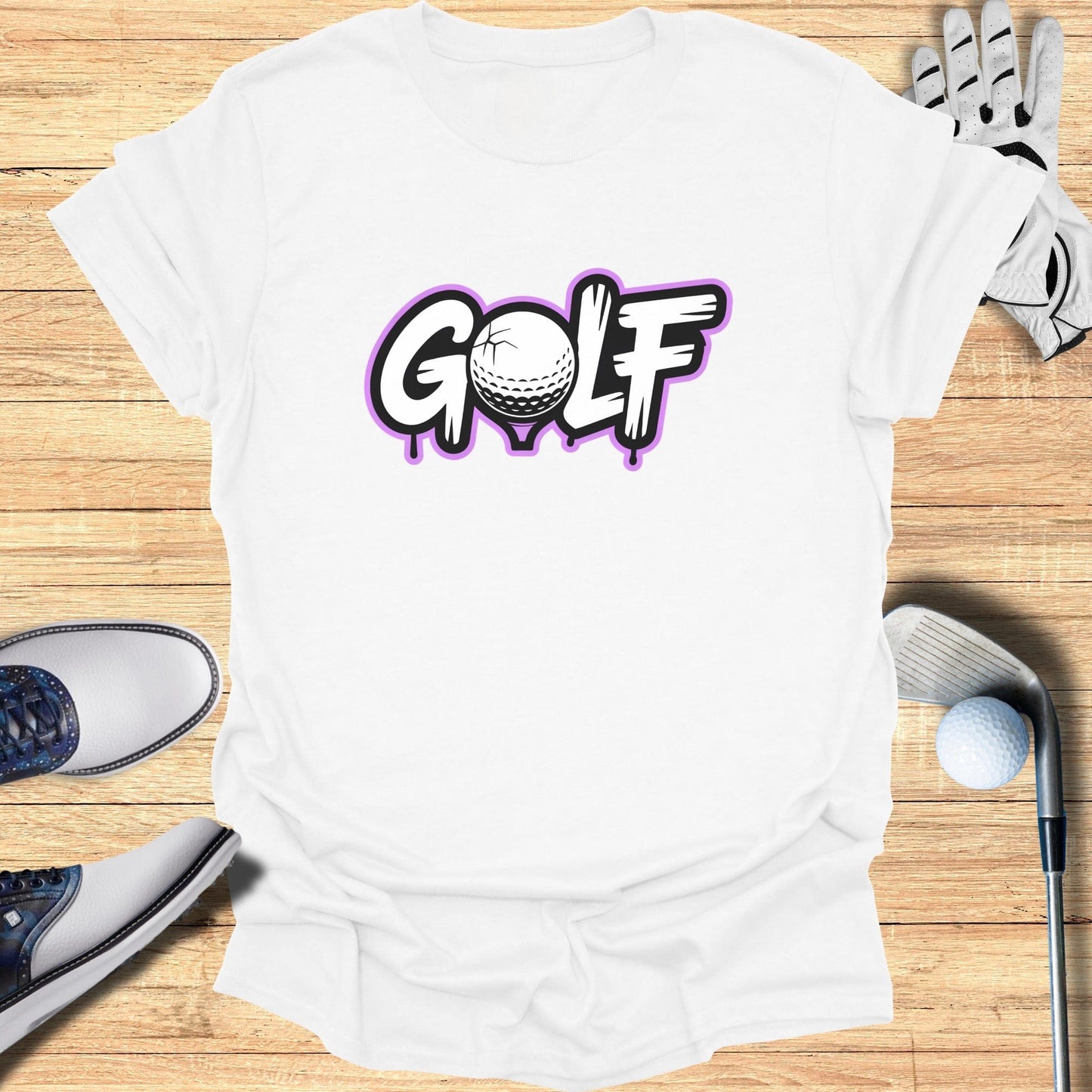 Casual Graphic Golf Theme Tee Shirt