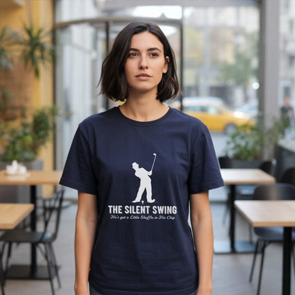 The Silent Swing Golf Graphic T-Shirt With Funny Text
