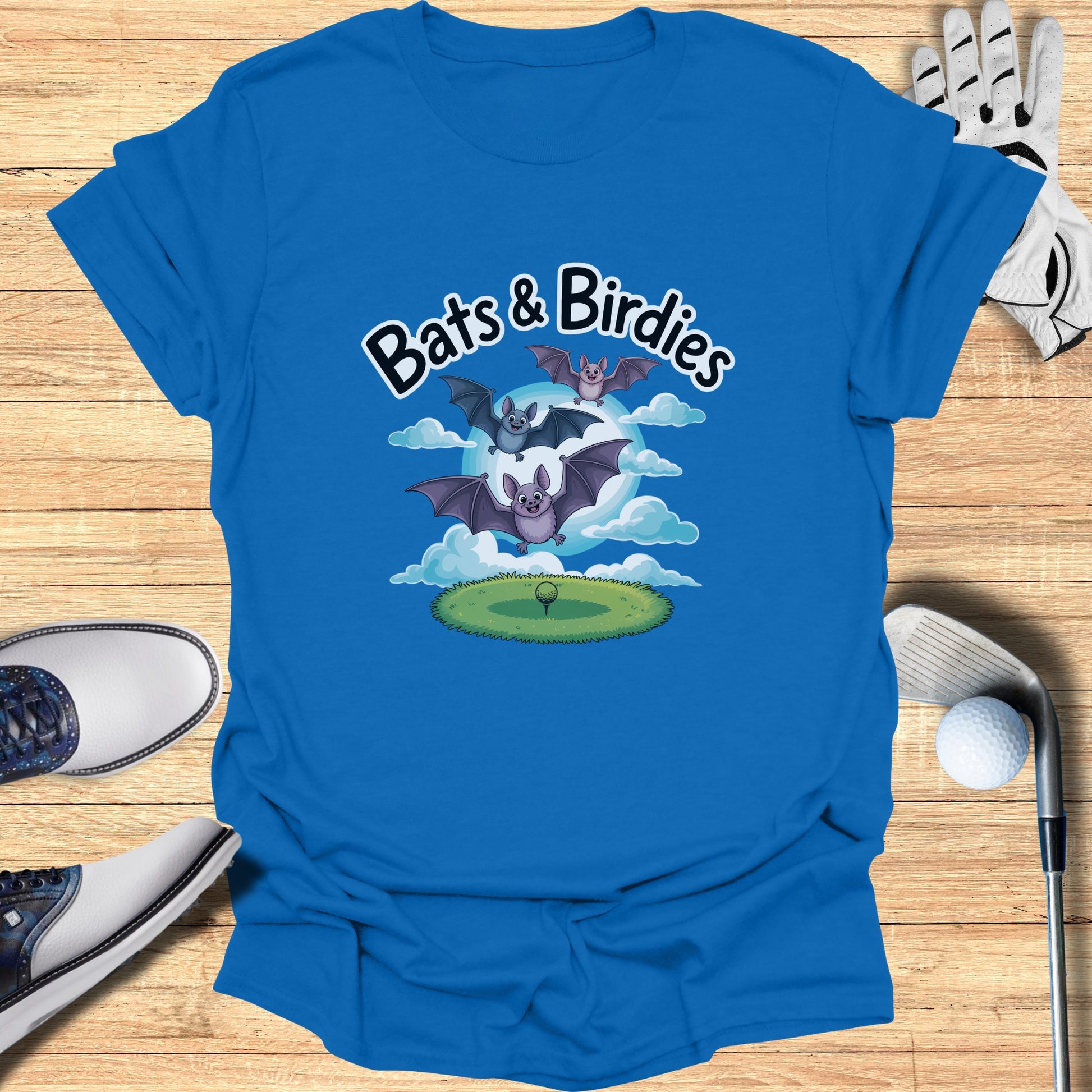 Bats and Birdies Funny Golf Themed Graphic T-Shirt product