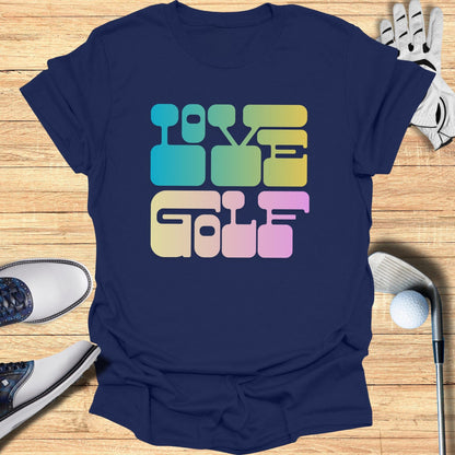 Love Golf Rainbow Gradient Text T-Shirt