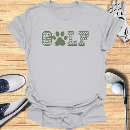 Graphic Print Golf T-shirt with Paw Design for Casual Wear