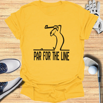 Par For The Line Golfer Graphic Yellow Tee Shirt