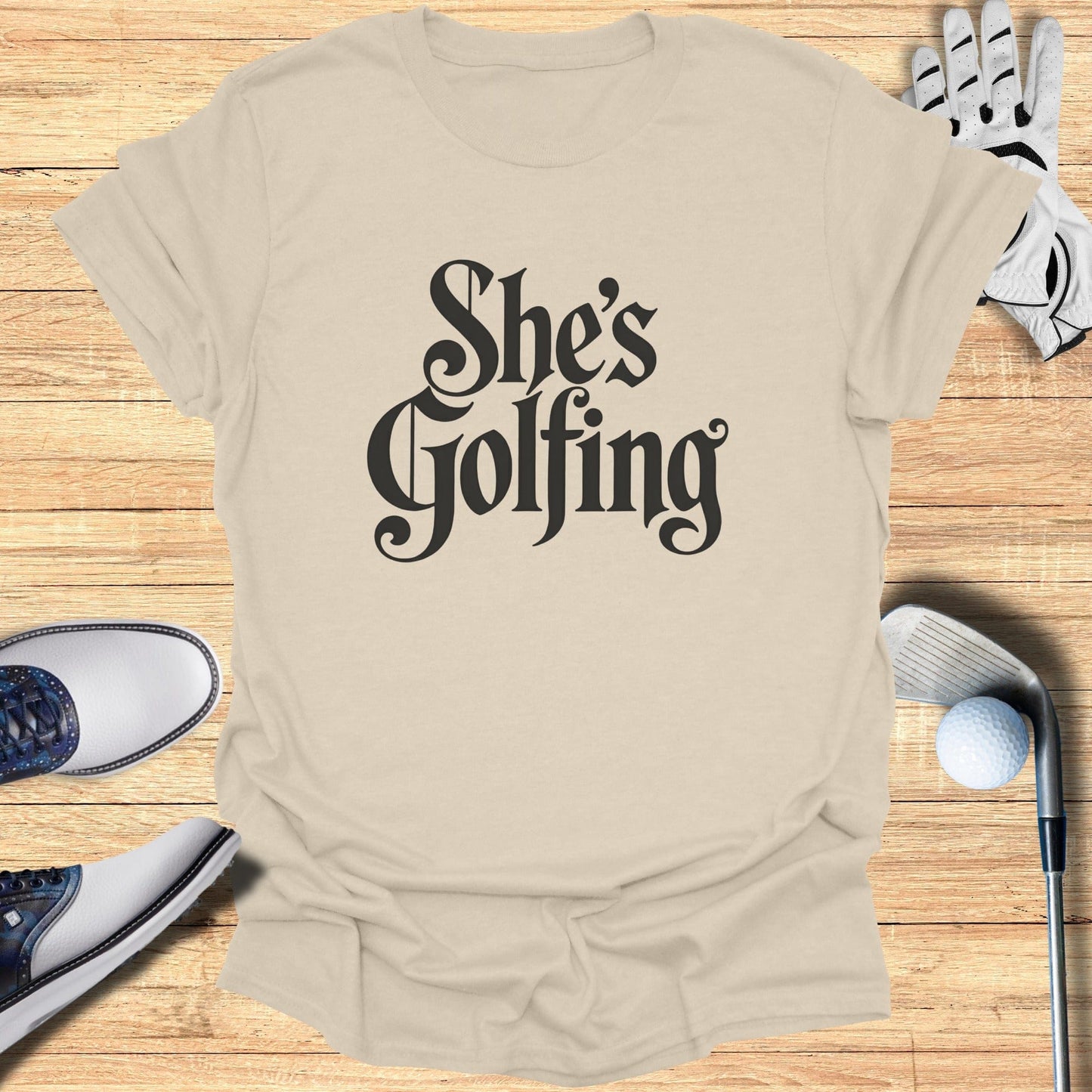 She's Golfing Graphic Tee for Golf Enthusiasts