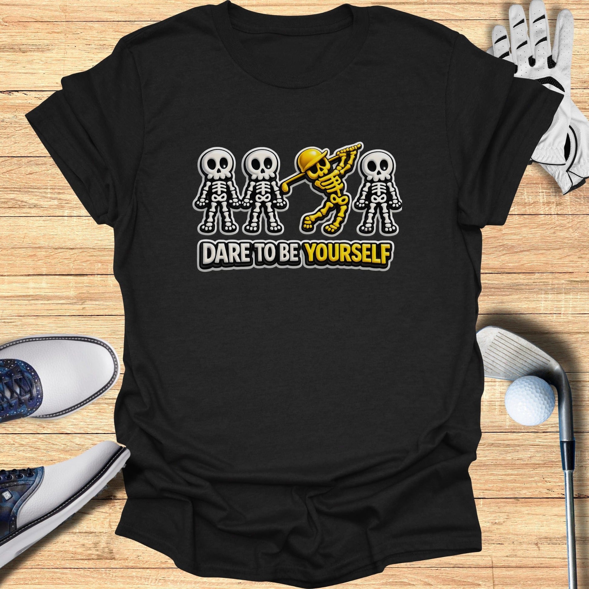 Dare to Be Yourself Skeleton Graphic T-shirt