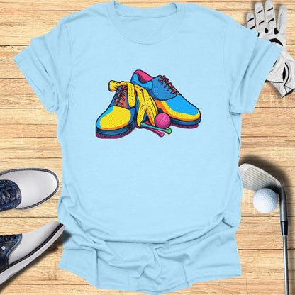 Colorful Golf Shoes Graphic Tee fun gift shirt