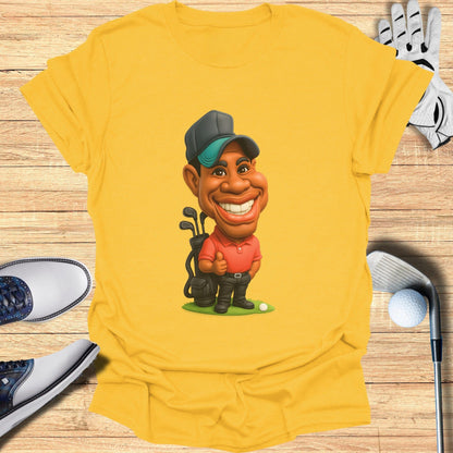 Golf Cartoon T-Shirt with Colorful Character Design