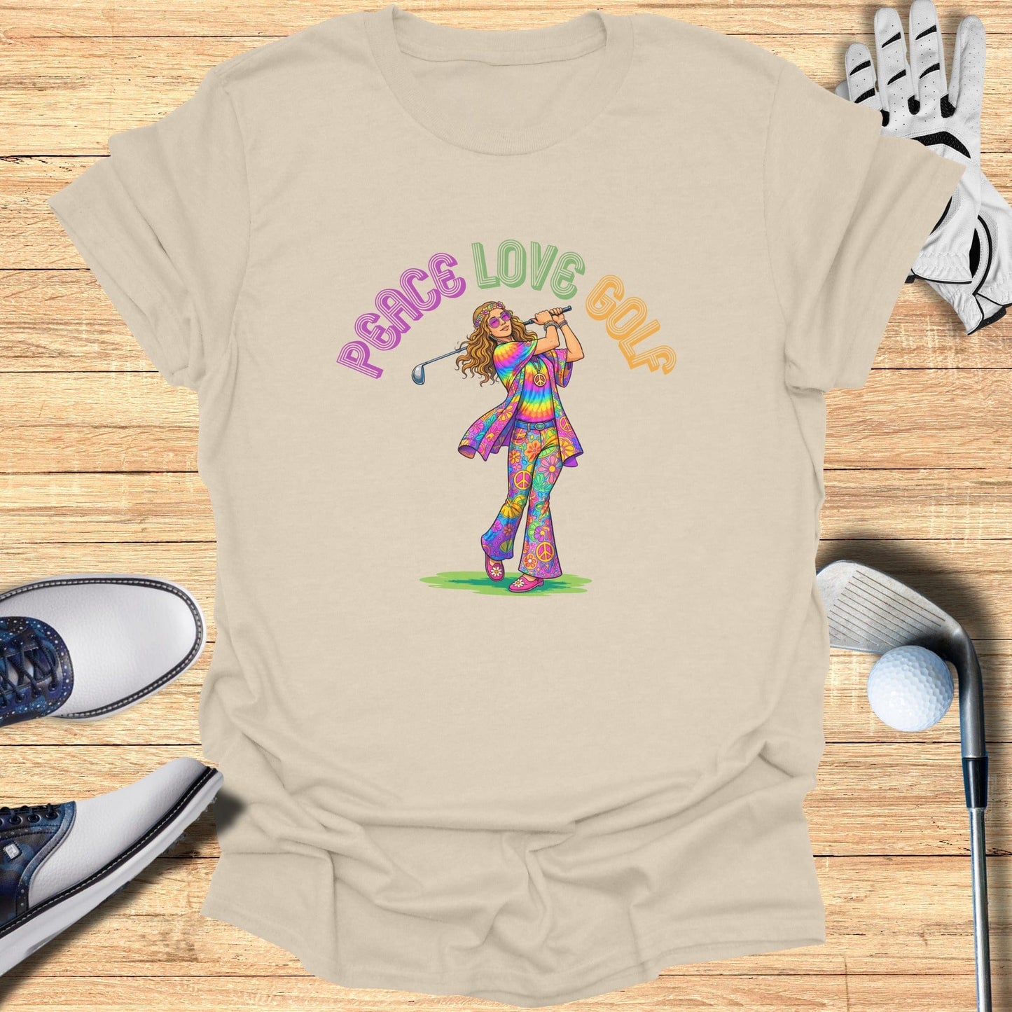 Peace Love Golf Graphic Tee Perfect for Golf Lovers