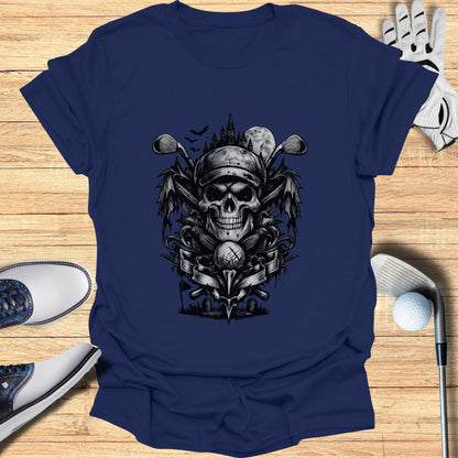 Skull and Golf Clubs Emblem Graphic T-shirt