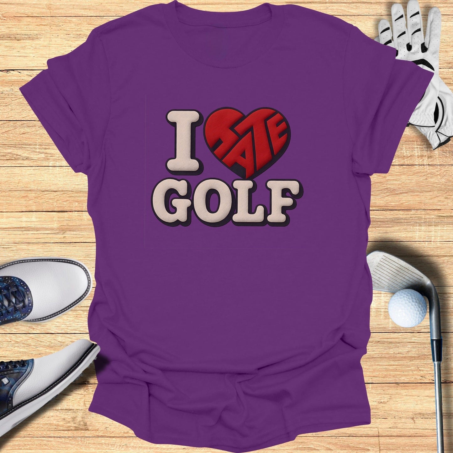 I Love Hate Golf Graphic Tee Shirt for Golf Enthusiasts