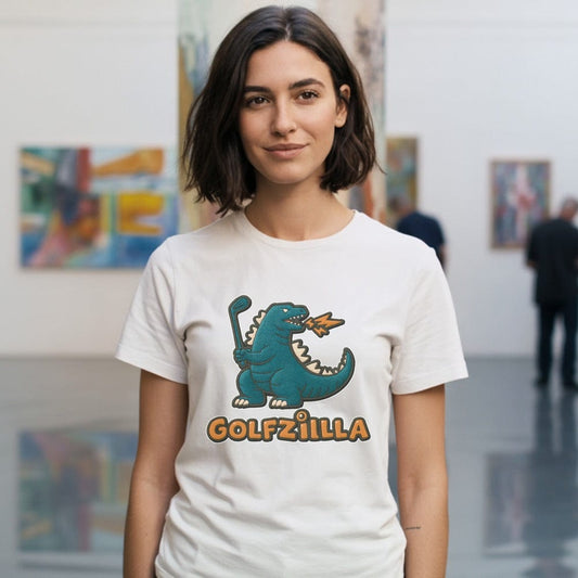 Golfzilla T-shirt with Fun Dinosaur Design
