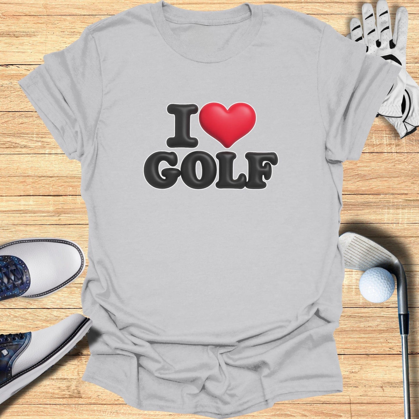 I Heart Golf Fun Novelty Graphic Tee Shirt Golfers T-shirt