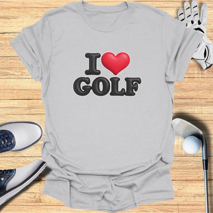 I Heart Golf Fun Novelty Graphic Tee Shirt Golfers T-shirt