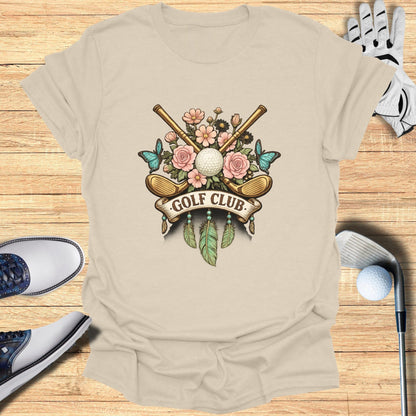 Floral Golf Club Graphic Design T-shirt Product