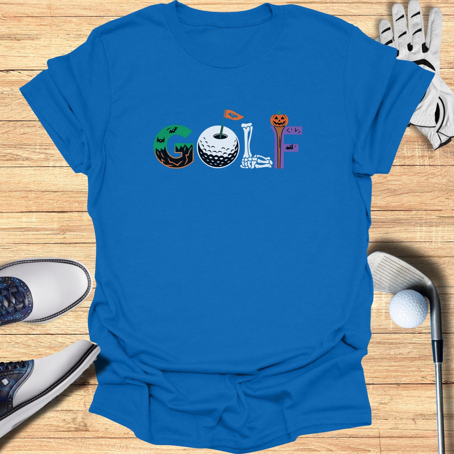 Funny Blue Golf Shirt with Halloween Theme product