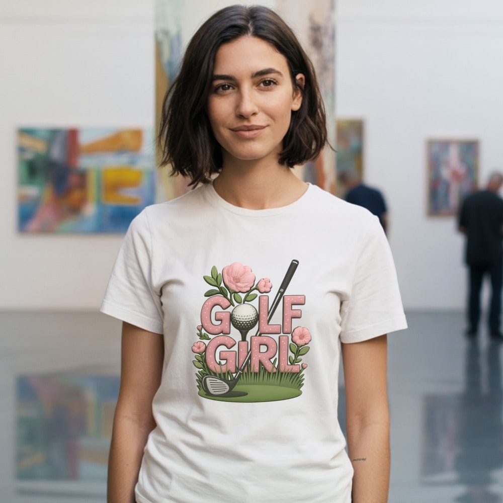 Stylish Golf Girl Casual Wear Graphic Art Tee Shirt