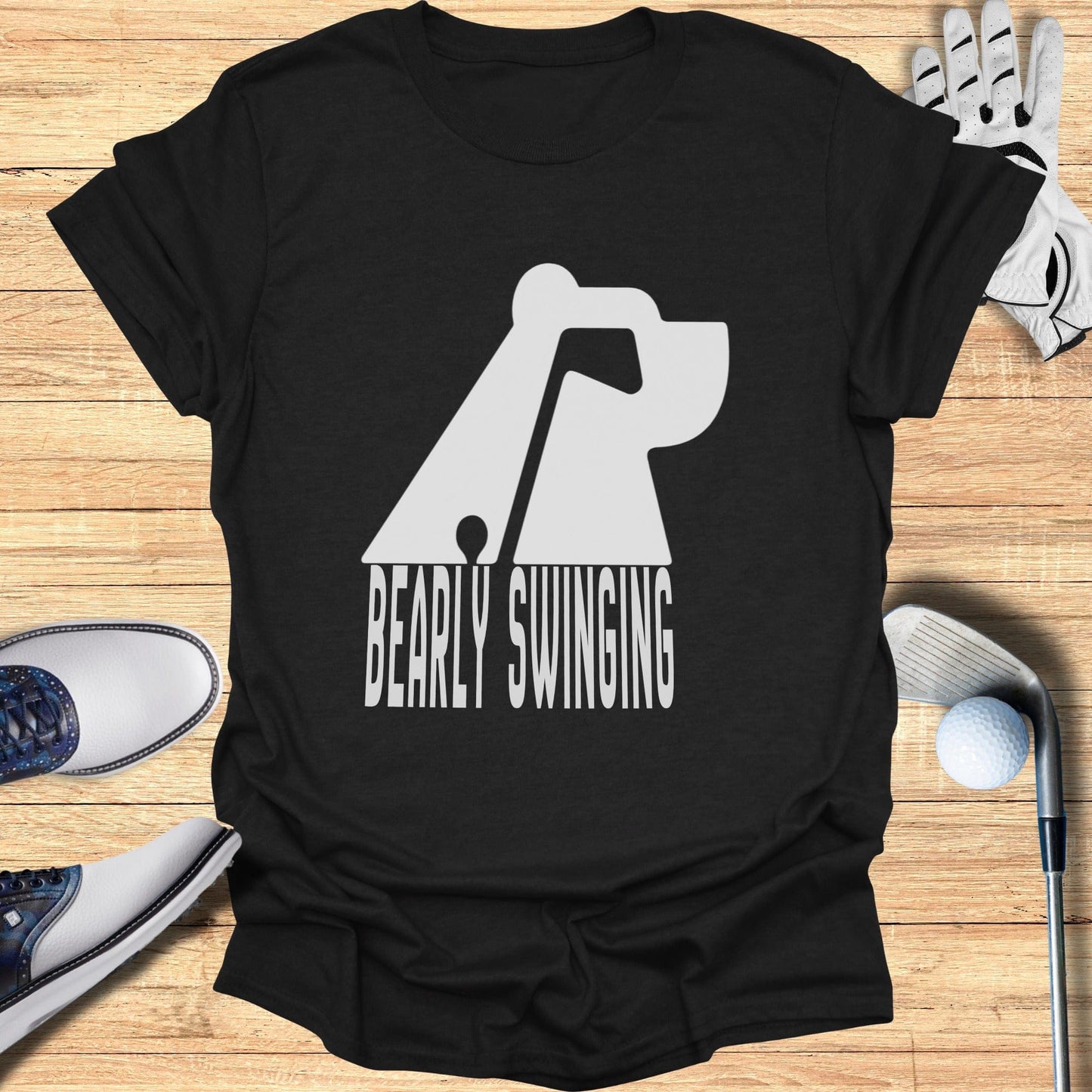 Bearly Swinging Funny Golfing Themed T-shirt