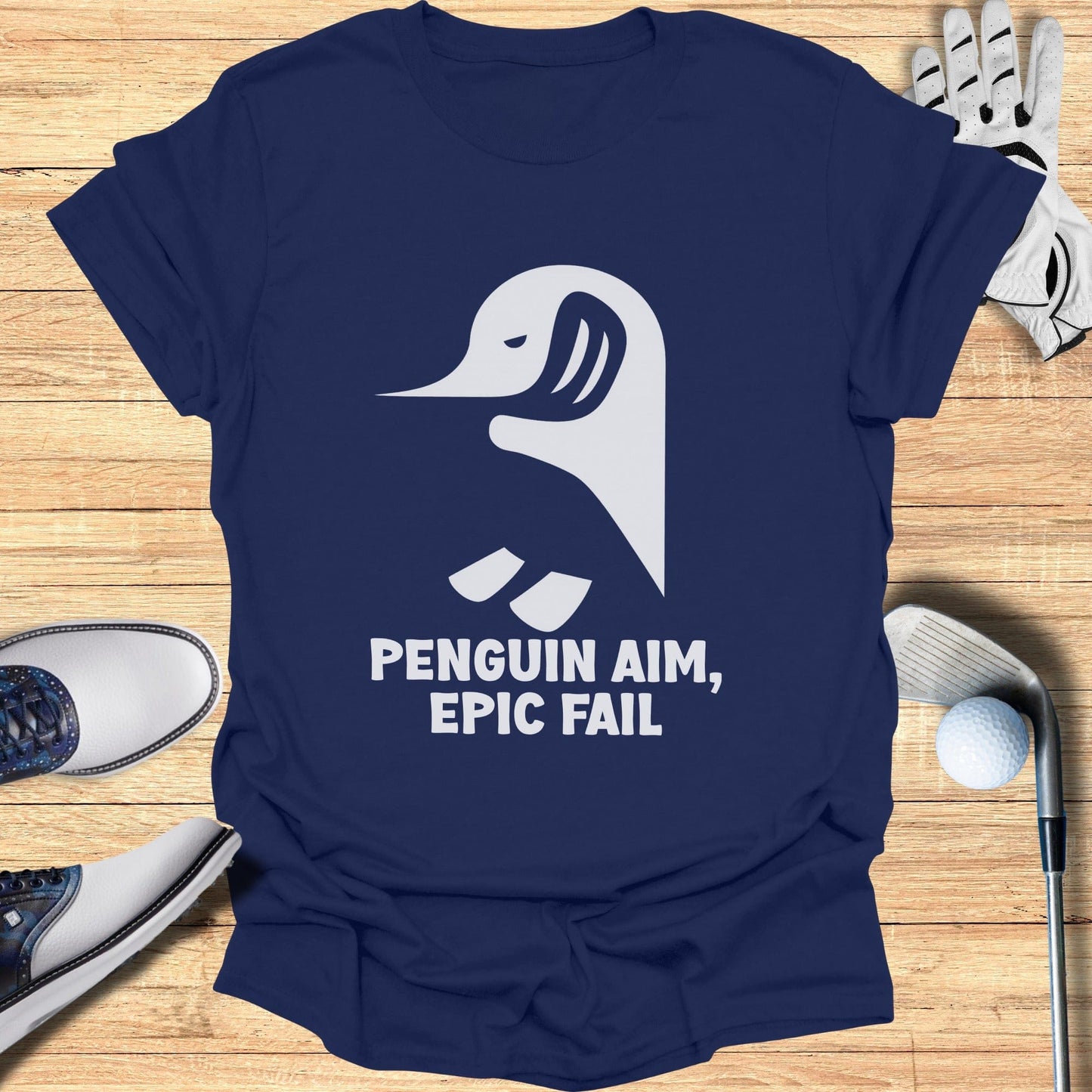 Penguin Aim Epic Fail Funny Golf T-Shirt