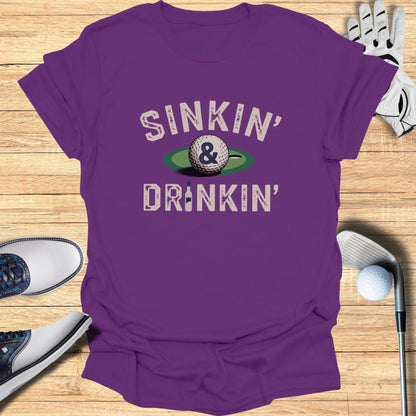 Sinkin’ & Drinkin’ T-Shirt - Funny Golf Tee by Swing Epic