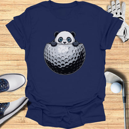 Cute Panda Inside Golf Ball Graphic T-Shirt