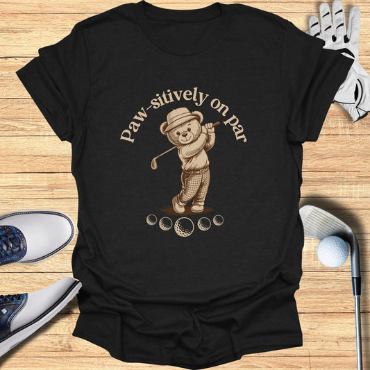 Paw-sitively On Par T-Shirt - Funny Golf Tee by Swing Epic