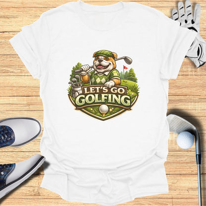 Let's Go Golfing Bulldog Graphic T-Shirt