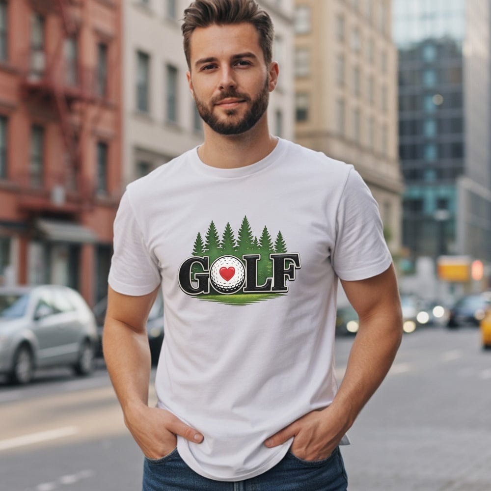 Golf Shirt with Heart in Ball Design Ideal for Enthusiasts