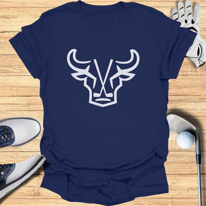 Blue T-Shirt with Abstract Bull Design Product