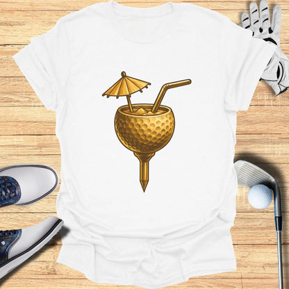 Unique Golf Ball Drink Umbrella Design T-shirt