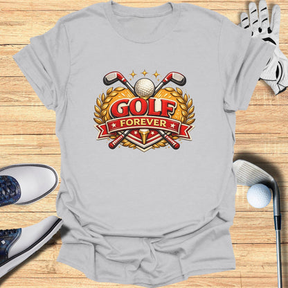 Golf Forever with Club and Ball Print T-Shirt