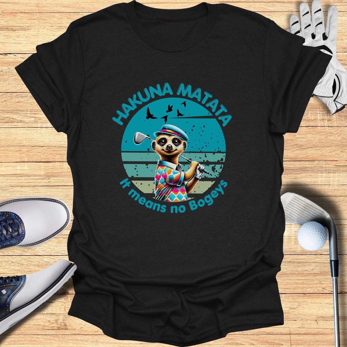 Hakuna Matata It Means No Bogeys T-Shirt - Funny Golf Tee by Swing Epic