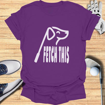 Purple Golf Themed Fetch This Dog Silhouette T-Shirt