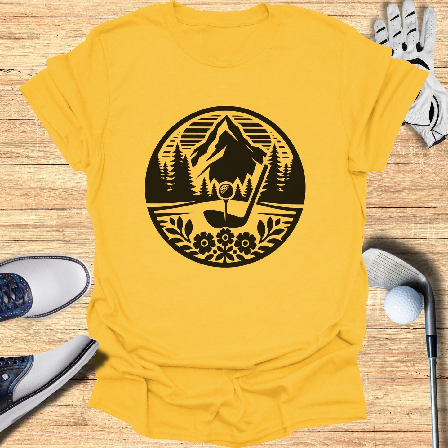 Scenic Mountain Golfing Graphic Tee