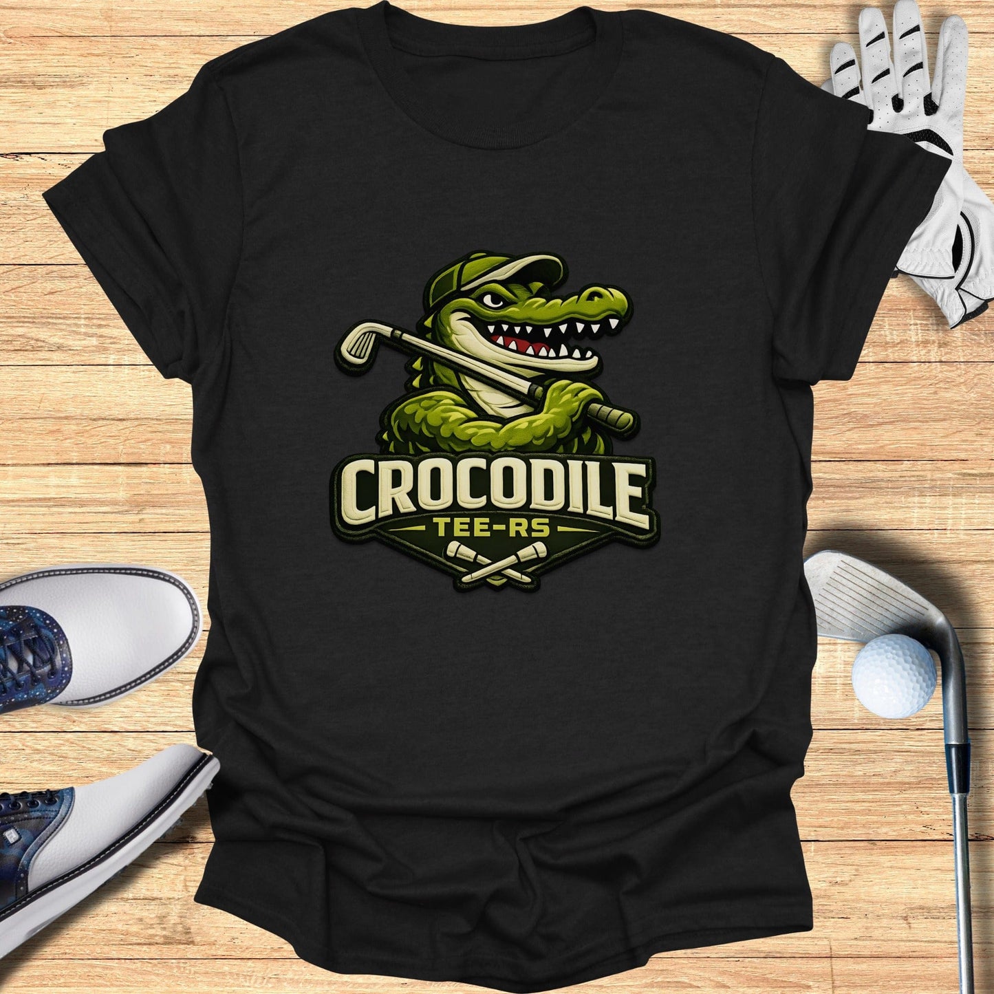 Crocodile Golf T-Shirt with Cool Cartoon Design