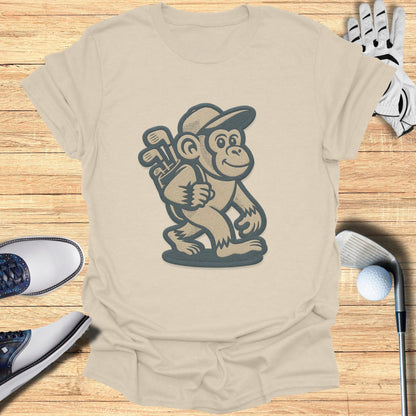 Cartoon Monkey Golfer Graphic Tee T-shirt for Golfers