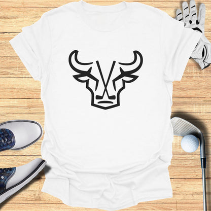 Bold Geometric Bull Graphic Design T-Shirt