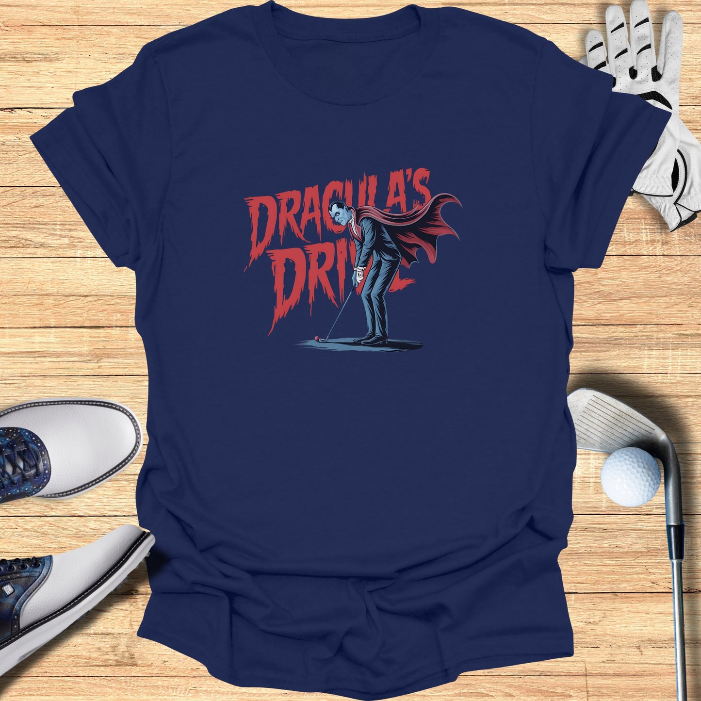 Dracula's Drive Golf Themed Graphic T-Shirt product