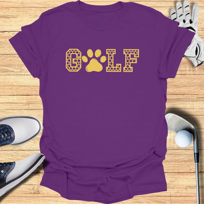 Golf Paw Print Design Purple T-Shirt for Sports Lovers