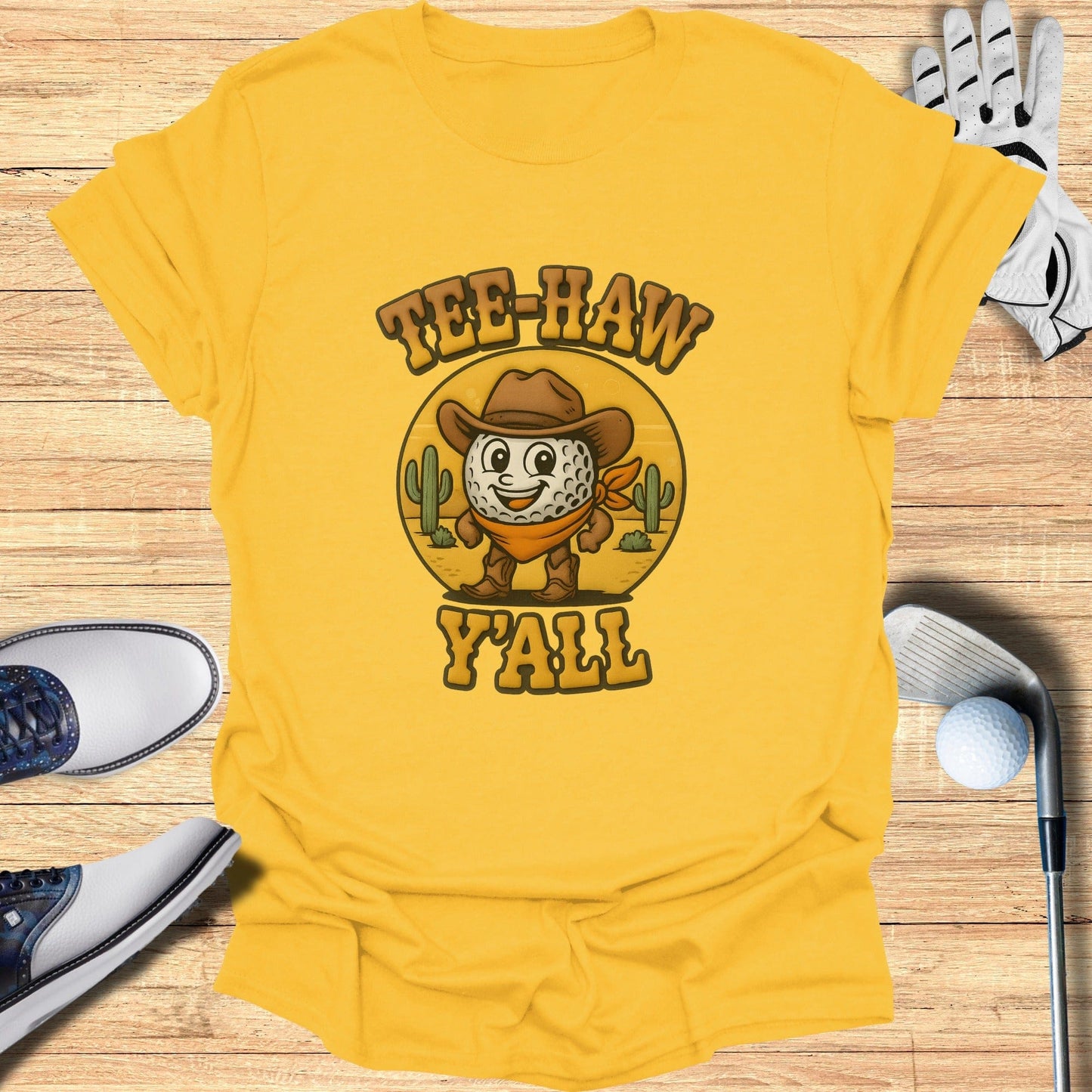 Tee-Haw Y'all Yellow Graphic Tee Shirt