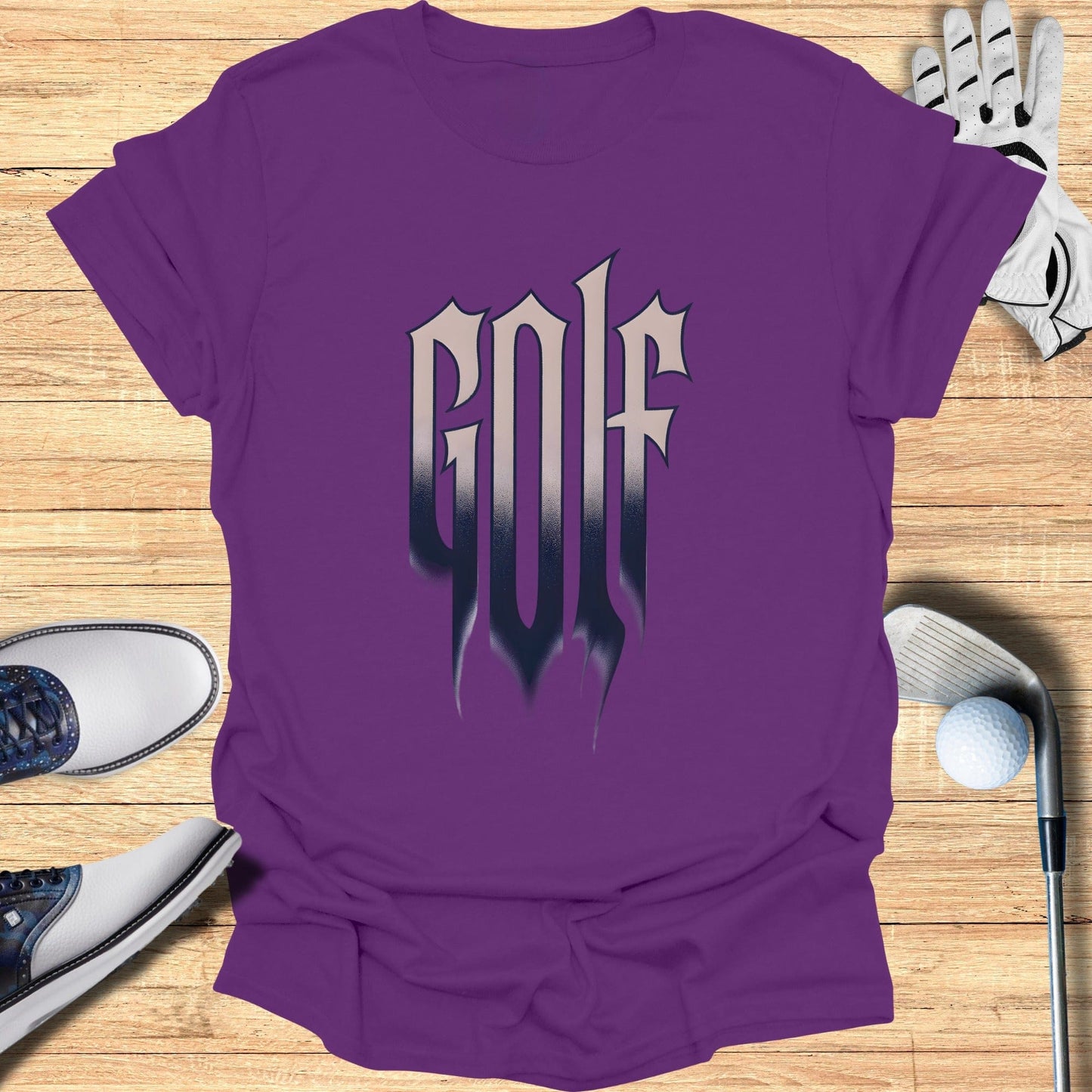 Gothic Style Graphic T-Shirt for Golf Enthusiasts