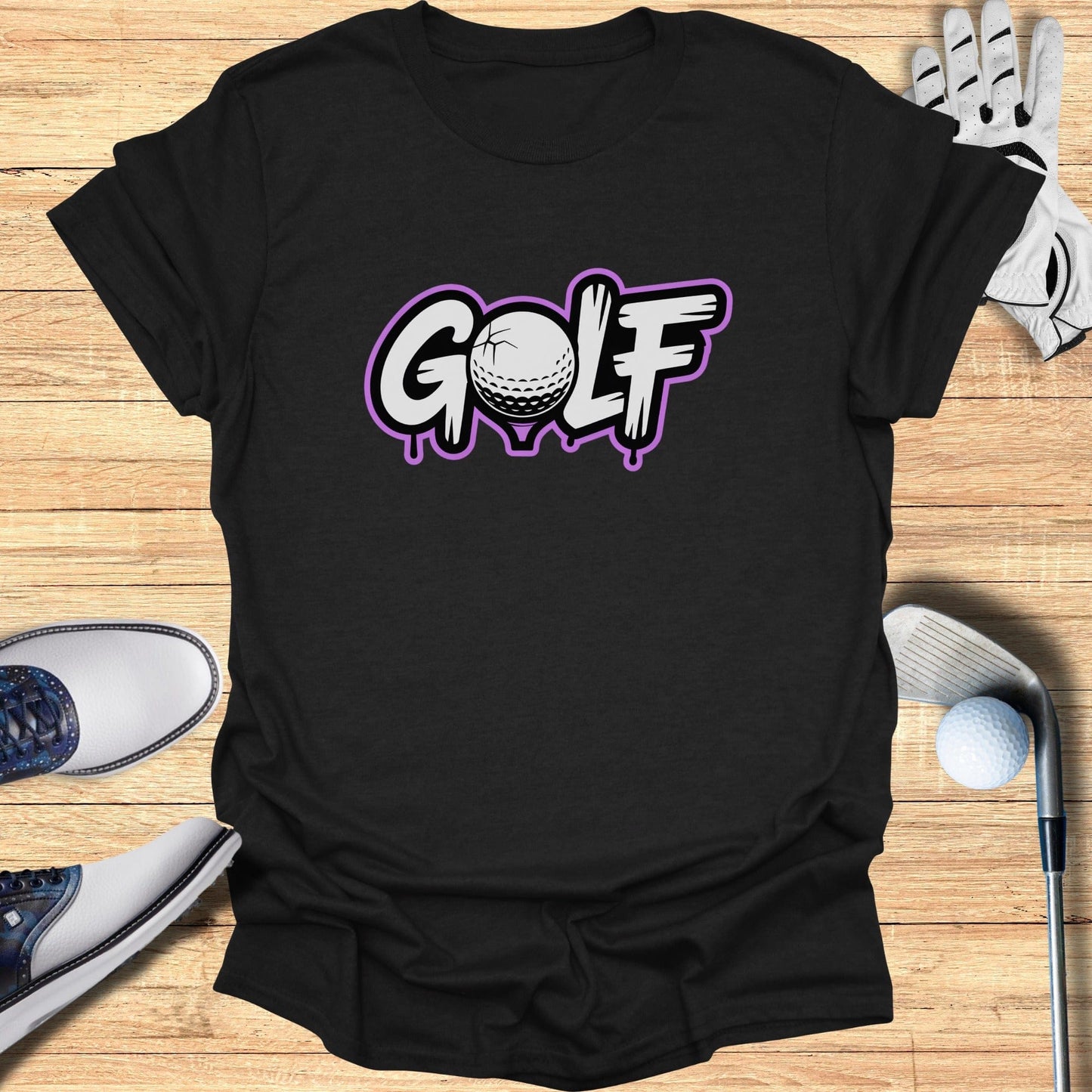 Stylish Black Golf Graphic Tee