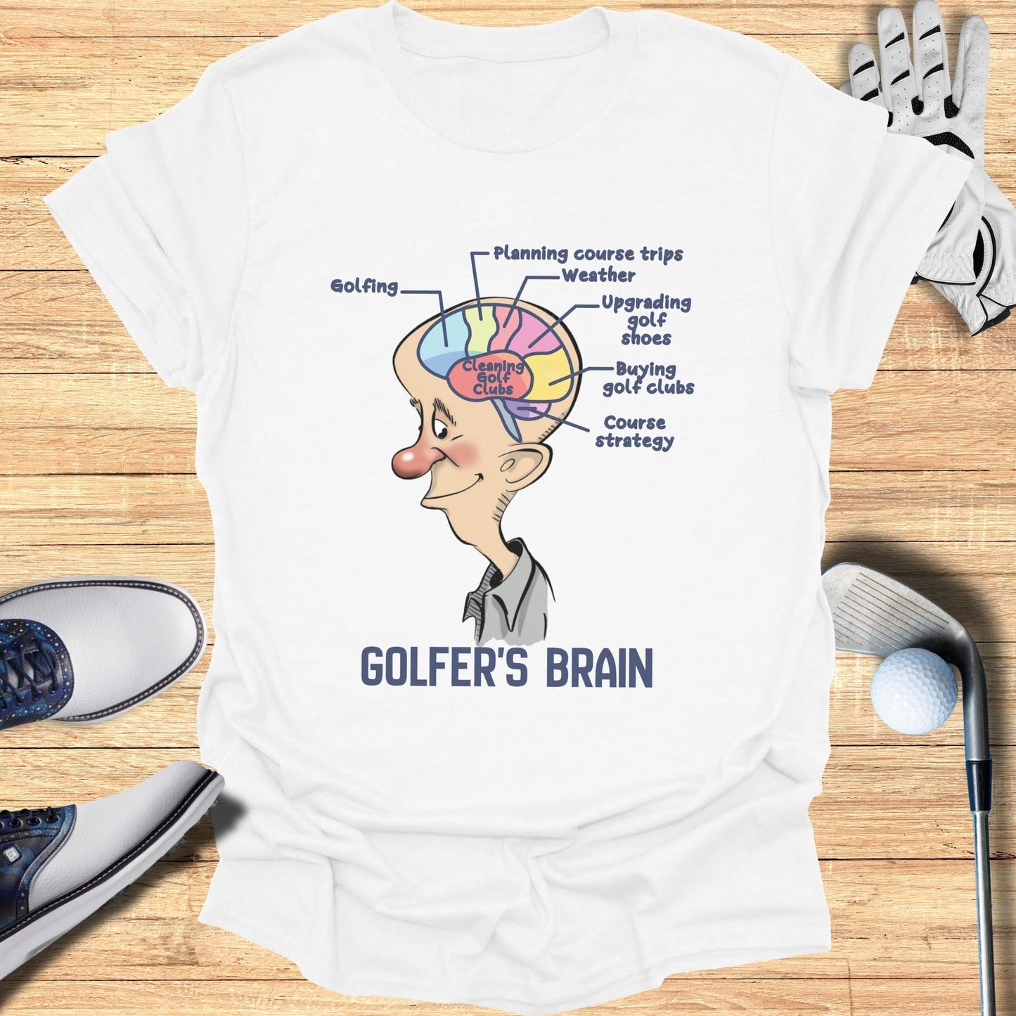 Golfer's Brain Diagram Funny Golf Men's T-shirt Product