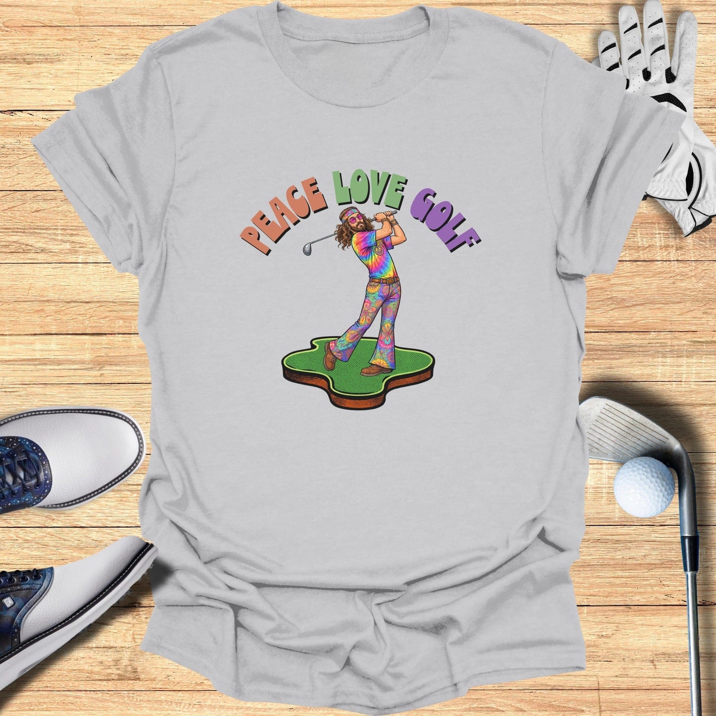 Peace Love Golf Graphic T-shirt for Enthusiastic Players
