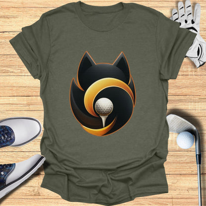 Stylish Golf Themed T-shirt with Unique Cat Design
